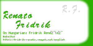 renato fridrik business card